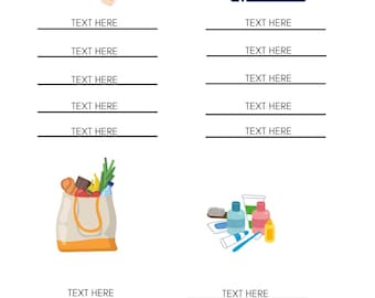 Editable Grocery List Template: Minimalist Design (Digital Download