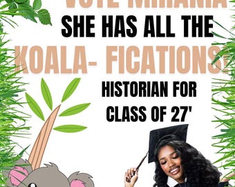 Koalafication STUCO Election Poster | Funny Student Government Flyer (Digital Download)