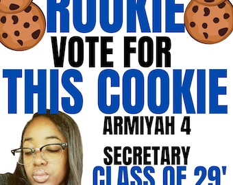 Flyer de la campagne Cookie Monster | Affiche électorale étudiante amusante (téléchargement numérique)