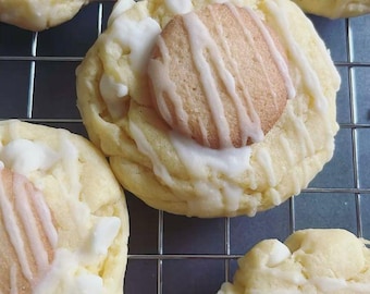 Banana Pudding Stuffed Cookies | Banana Cream Gourmet Cookies | Soft Baked Bakery Cookies (Set of 4)