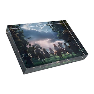 Atemberaubender Fotoblock für Wohnkultur, künstlerisches Geschenk, individuelles Display, Dämonentöter Wandkunst, einzigartiger Wohnzimmerakzent