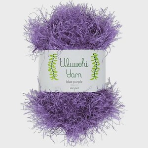 Uluwehi Yarn 1.8 oz Soft Eyelash yarn, Fur Yarn, 50g, 100% Polyester, Fluffy Craft Yarn for DIY Projects Blue Purple