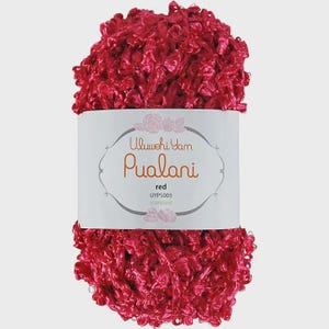 Uluwehi Yarn Pualani 1.8オンス ソフトアイラッシュヤーン、ファーヤーン、50g、100%ポリエステル、DIYプロジェクト用のふわふわクラフトヤーン、レッド