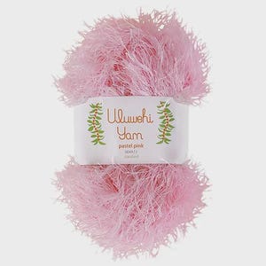 Uluwehi Yarn 1.8 oz Soft Eyelash yarn, Fur Yarn, 50g, 100% Polyester, Fluffy Craft Yarn for DIY Projects Pastel Pink