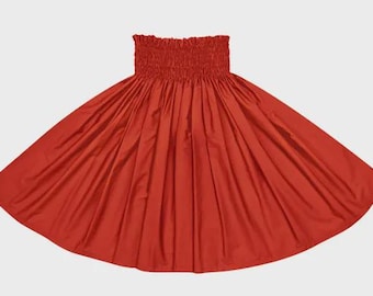 Hawaiian Pau Skirt, Hula Skirt, Hula Dance, Custom-made (12–35 in length; 3–4 elastic bands; 5 yds option)  spau-sld-crimson, Crimson