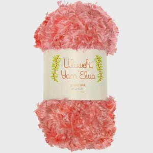 Uluwehi Yarn Elua 1.8 oz Soft Eyelash yarn, Fur Yarn, 50g, 100% Polyester, Fluffy Craft Yarn for DIY Projects Guava Pink
