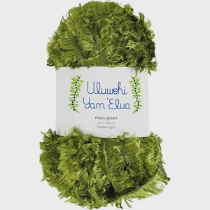Uluwehi Yarn Elua 1.8 oz Soft Eyelash yarn, Fur Yarn, 50g, 100% Polyester, Fluffy Craft Yarn for DIY Projects Moss Green