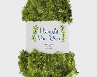 Uluwehi Yarn Elua 1.8 oz Soft Eyelash yarn, Fur Yarn, 50g, 100% Polyester, Fluffy Craft Yarn for DIY Projects Moss Green