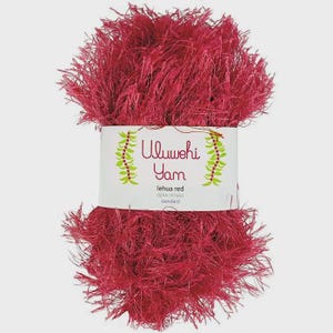 Uluwehi Yarn 1.8 oz Soft Eyelash yarn, Fur Yarn, 50g, 100% Polyester, Fluffy Craft Yarn for DIY Projects Lehua Red