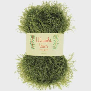Uluwehi Yarn 1.8 oz Soft Eyelash yarn, Fur Yarn, 50g, 100% Polyester, Fluffy Craft Yarn for DIY Projects Moss Green