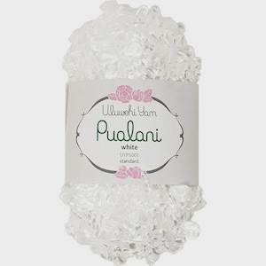 Uluwehi Yarn Pualani 1.8 oz Soft Eyelash yarn, Fur Yarn, 50g, 100% Polyester, Fluffy Craft Yarn for DIY Projects White