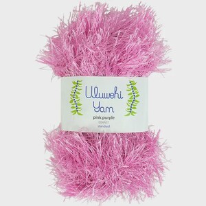 Uluwehi Yarn 1.8 oz Soft Eyelash yarn, Fur Yarn, 50g, 100% Polyester, Fluffy Craft Yarn for DIY Projects Pink Purple