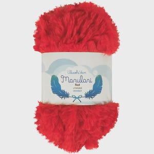 Uluwehi Yarn Manulani 1.8 oz Soft Eyelash yarn, Fur Yarn, 50g, 100% Polyester, Fluffy Craft Yarn for DIY Projects Red