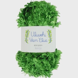 Uluwehi Yarn Elua 1.8 oz Soft Eyelash yarn, Fur Yarn, 50g, 100% Polyester, Fluffy Craft Yarn for DIY Projects Grass Green