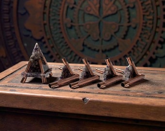 10mm Copper Orgonite Nubian Pyramid Connector Kit – Cosmic Series – Healing Crystal Resin Energy Pyramid