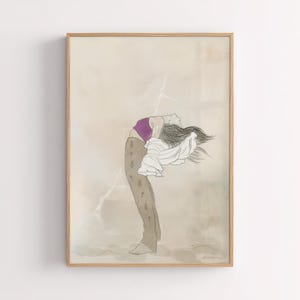 Arte murale yoga stampabile, stampa digitale minimalista di pose di donne, illustrazione di stretching, arredamento boho da scaricare, opera d'arte femminile calma