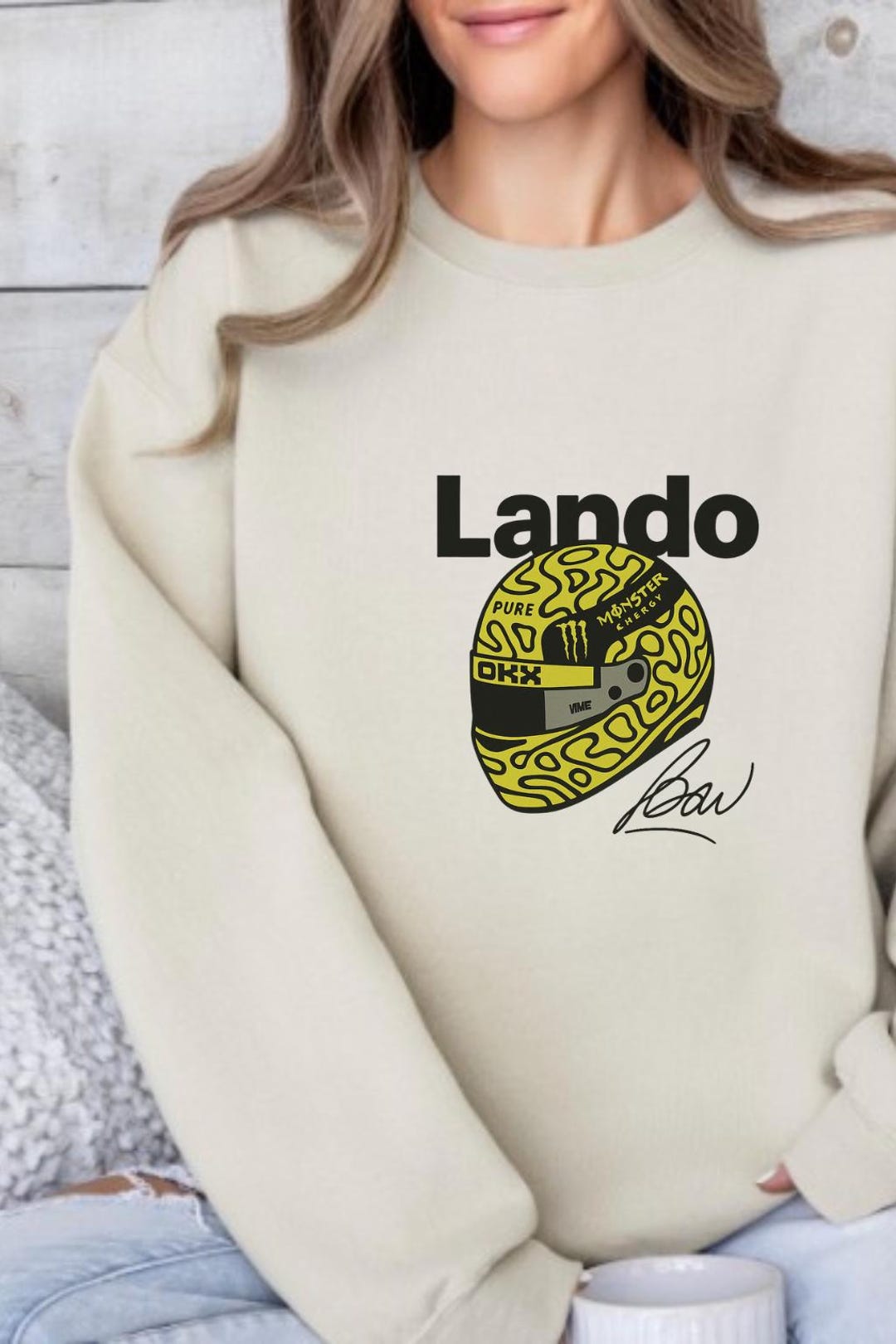 Lando Racing Driver Sign Lando Style Racing Helmet Print Design, Motorsport Fan Art Poster ...