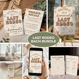 Last Rodeo Bachelorette Party Bundle Templates, Nashville Western Editable Invite, Cowgirl Bach Weekend, Girls Weekend Trip Printable