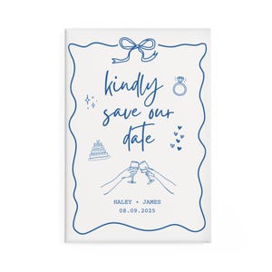 Magnete Save the Date 3x2 / Annuncio di matrimonio personalizzato in stile schizzo / Magnete ricordo illustrato / Design romantico personalizzato