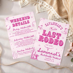 Last Rodeo Bachelorette Invitation & Itinerary, Western Cowgirl Bachelorette Party Invite, Nashville Bachelorette Weekend, Digital Download