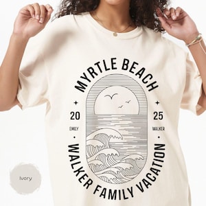 Benutzerdefinierte Familien Strand Urlaub Shirt, Sommer 2025 Shirt, Familien Strand Ausflug, Familien Name passende T-Shirt, personalisierte Familien Urlaub Shirt