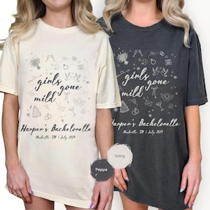 Girls Gone Mild Nashwille Custom Bachelorette Shirts, Personalized Bach Tshirt, Spa Bachelorette, Comfort Colors bach, Bachelorette party
