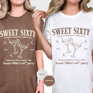 Sweet Sixty 60th Birthday Shirt, Personalized Sixty B-day Shirt, Custom Party Tee, Matching Girls Trip Shirt, 60th Birthday Gift for Women