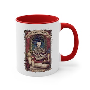 Caneca de Tarô Page Turner, Xícara de Café com Tarô, Presente Gótico de Bruxa, Caneca de Livro, Presente de Natal com Cartas de Tarô, Presente para Melhor Amiga