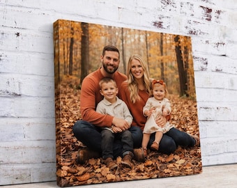 Anpassat familjefotocanvastryck, personlig väggkonst från ditt foto, meningsfull heminredningspresent