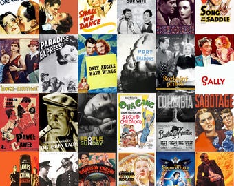 1930年代の映画ポスターコラージュキット：ハリウッド黄金時代