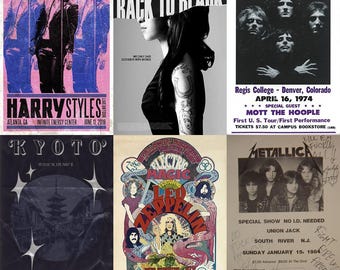 250 Pcs Vintage Rock Band Poster Collage Kit (digital Download) - Etsy