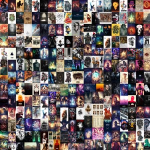 May include: A collage of movie posters, featuring a variety of films. The posters showcase diverse genres, with vibrant colors and striking imagery. The collection includes action, sci-fi, and fantasy films, creating a visually rich display.