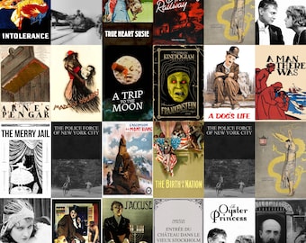 Vintage Stummfilm Poster Bundle: 1910s Kino Kunstdrucke (Digitaler Download