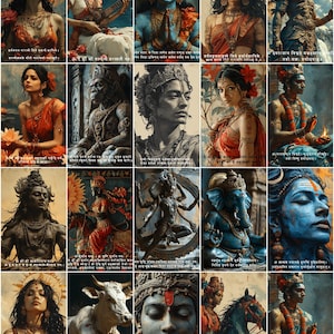20 Hindu Gods and Goddesses Digital Posters | Indian Mythology Art Pack | Divine Wall Art Prints | Instant Download Deity Decor