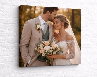 Anpassat canvastavla, foto-till-canvas-konst, bröllopspresent på canvas, personligt bröllopsfoto, väggdekoration för hemmet, canvastavla med fotografi