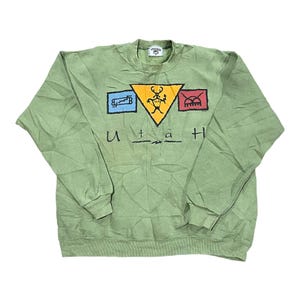 Vintage 90s Lee Heavyweight Utah Graphic Sweatshirt - Size XL