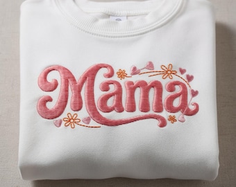 Mama Embroidery Design Rose Floral Machine Embroidery Files Mother's Day Gift Mom Shirt Pattern Digital Download Instant PES 4x4 5x7