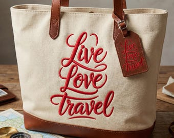 Live Love Reise Stickdatei, Wanderlust Stickdatei, Abenteuer Spruch für 4x4 Hoop, Reise Liebhaber Geschenk, Urlaub DIY Shirt
