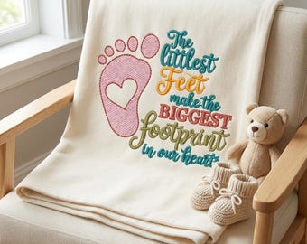 Motif de broderie pieds de bébé, fichier de broderie Machine empreinte nouveau-né, cerceau 4 x 4 PES DST JEF téléchargement