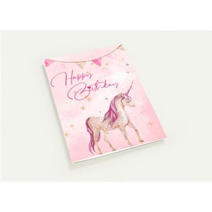 Biglietti d'auguri di compleanno a tema unicorno, confezione da 10 - Biglietti di auguri magici per bambini - Personalizzati ed ecologici