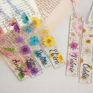 Custom Bookmark with Name,Personalized Flower Bookmark,Daisy Resin Bookmark,Reader Gift,Gift for Her,Bookmarks for teacher,Book Accessories