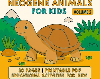 Neogene Tiere Malbuch für Kinder: 20 druckbare Seiten (PDF) Band 2