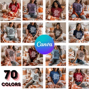 70+ Colors Bella Canvas 3001 Mockups, TShirt Mockup Bundle, 3001 Bella Canvas Bundle, POD Mockup, Best Print on Demand T-Shirt Mockup Bundle