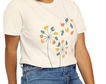 Cats Flower Fly Dandelion Shirt, Cute Cat Lover T-Shirt, Cat Lover Gift, Funny Cat Shirt, Summer Shirt, Cool Cat, Cat Shirt, Cat Lover Gift
