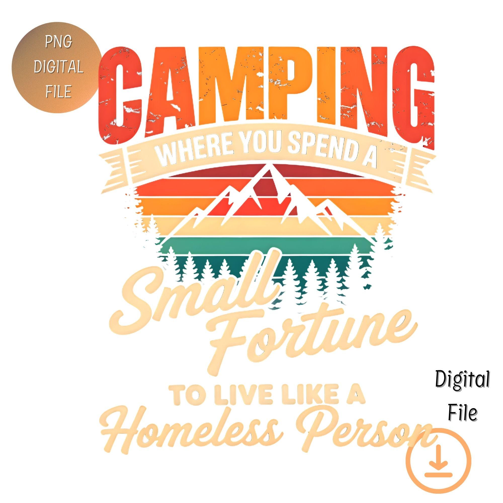 Funny Camping Sayings: Outdoor Humor Clipart (PNG SVG Digital Download