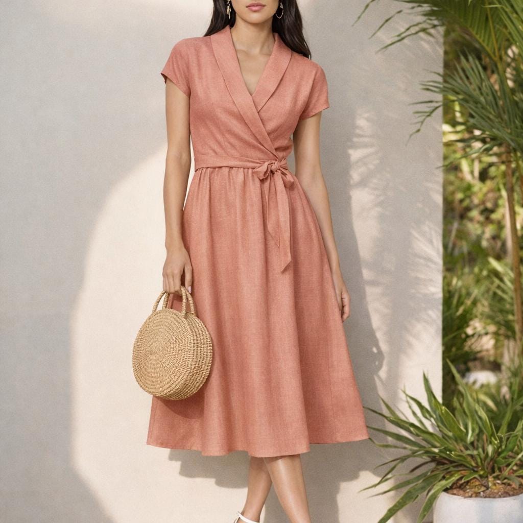 Peach Linen Dress - Etsy Peach Linen Dress - Etsy