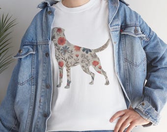Floral Labrador Retriever Tee: Boho Dog Mom Comfort Colors Shirt
