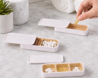Personalised Mini Pill Case – 1, 2 or 3 Compartments | Custom Name Travel Tablet Box