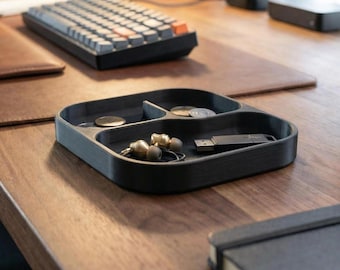 Minimalist Divided Storage Tray - Modern Entryway or Desk Organizer