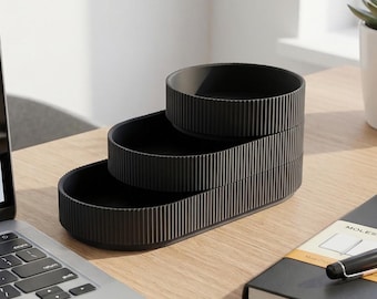 3-Tier Desk Organiser Tray – Tiered Storage for Stationery, Office Supplies & Home Office Decor